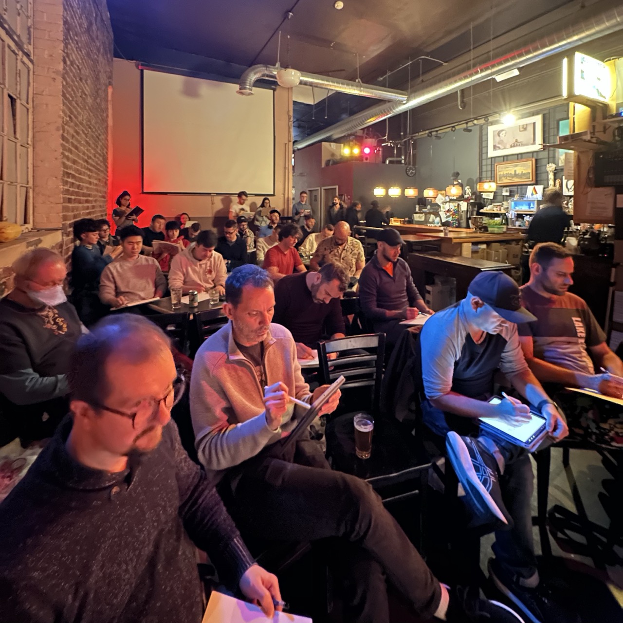 The community drawing at a Figure It Out event.